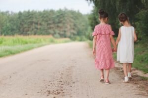 best happy friends playing in summer park