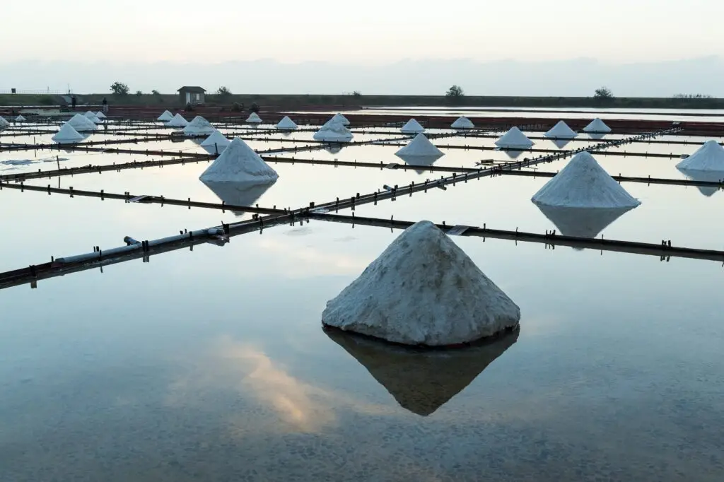 Salt in sea salt farm